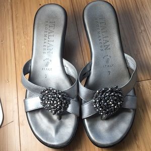 Italian shoemakers, wedge silver size 7